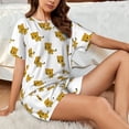 thumbnail image 4 of Fotbe Leopard Print Print Pajama Set for Women 2 Piece Loungewear Short Sleeve Tops and Shorts Set Soft Sleepwear-XX-Large, 4 of 7