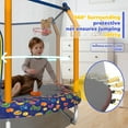 thumbnail image 6 of 55" Toddler Trampoline Indoor/Outdoor for Kids, Shinpt Mini Trampoline for Backyard, Recreational Trampoline with Basketball Hoop, Outdoor Toddler Toy with Enclosure Net, Indoor Bounce House for Gift, 6 of 9