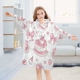 thumbnail image 5 of Wearable Blanket with Sleeves and Pocket Oversized Hooded Sweatshirt 3-14 YR Cute Birthday Cake L, 5 of 7