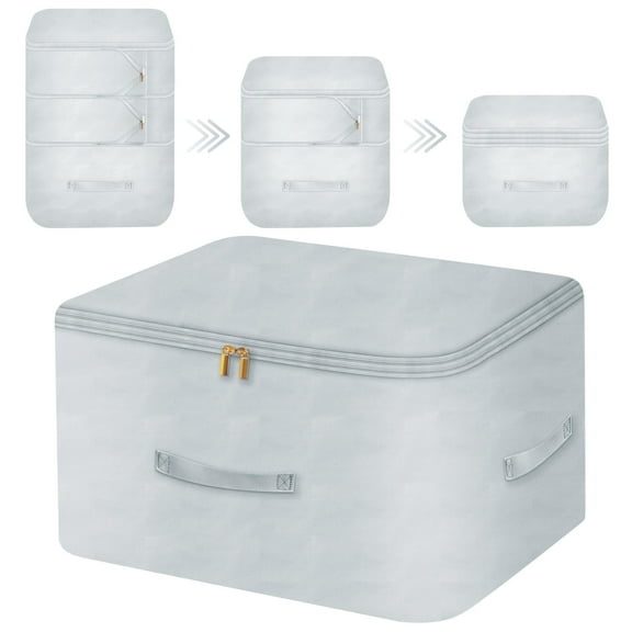 Jinghua 3-Layer Ultra Space Saving Compression Organizer,Waterproof Storage Bags(21.6" x 16.8" x 24") with Zipper for Packing Clothes,Blanket,Bedding, and Seasonal Linens
