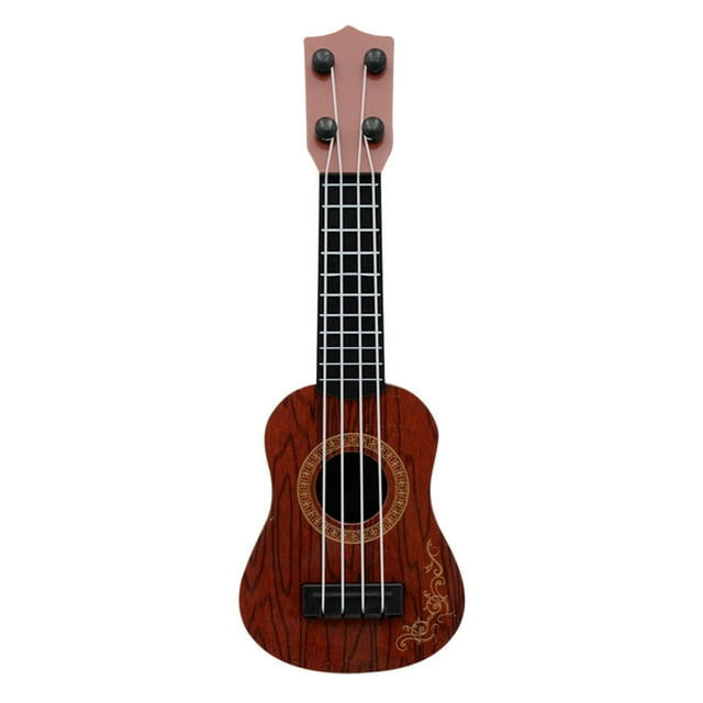 Kids Ukulele Toy Small Guitar Toy String Musical Instrument (Beige)