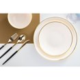thumbnail image 3 of Crown Display Wedding Plate Combo, 20 Premium Disposable Plastic 10" Dinner Plates, 20 Salad/Dessert 8" Plates - Cream With Gold Rim, 3 of 7