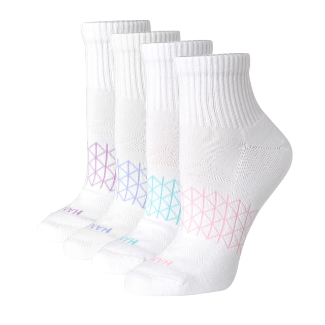 Calcetines Hanes de mujer acolchados sin costura en la punta, paquete de 4