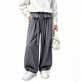 thumbnail image 4 of LvhaoGJOB Kids' Casual Pants - Soft, Elastic Waist & Pockets - Gray 9-10 Years, 4 of 5
