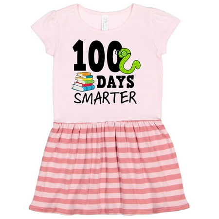 

Inktastic 100 Days Smarter with Books and Worm Gift Toddler Girl Dress