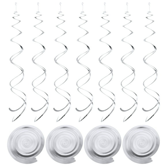 18uds Plata Fiesta Colgante Doble Tira Colgante Decoraciones Plástico Techo Serpentinas Fiesta Decoraciones para Cumpleaños Fiesta con Colgar Etiqueta Gancho