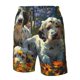 thumbnail image 4 of Balery Sunflower Field Spotted Dog Traje de Baño Estilo Hawaiano para Hombre, Shorts de Secado Rápido con Bolsillos-XX-Large, 4 of 6
