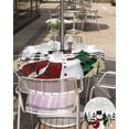 thumbnail image 5 of Fsddascl Gray Omber Snowman Christmas Outdoor Tablecloth - 60 Inch Round Dining Table Cover, Xmas Tree Winter Snowman Waterproof Outdoor Table Cloth with Umbrella Hole & Zipper for Picnic/Patio, 5 of 7