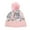 Pink, variant on Women Sparkly Sequins Knitted Beanie Hat Warm Winter Skull Cap with Faux Fur Pom Pom