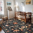thumbnail image 3 of Lahome Decor Large 8'x10' Boho Floral Area Rugs for Living Room,Non Slip Rug with Bird Printed Machine Washable,Soft Indoor Low Pile Carpet for Bedroom Dining Room Playroom Office,Black, 3 of 9