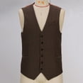 thumbnail image 4 of Awdenio Vest for Men Slim Fit Herringbone Tweed Suits Vest Premium Wool Blend Waistcoat, 4 of 9