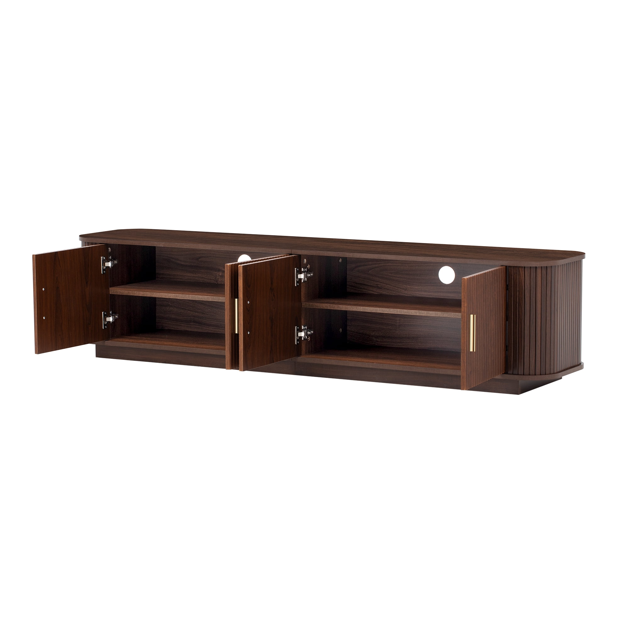 Homy Casa 70.9" TV Stand, Fluted Media Console with Storage Doors and Cable Holes
