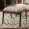 thumbnail image 2 of Allora Furniture Upholstered Ottoman in Light Beige and Walnut, 2 of 6