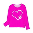 thumbnail image 4 of MeetoTime Girls Long Sleeve Tops Spring Fall Crewneck Heart Printed Dressy Tunic Tops Children's Pullover Undershirt, 4 of 5