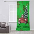 thumbnail image 3 of Christmas Tree Semi Sheer Curtains Drapes for Living Room, Bedroom, French Doors Window 96 Inches Long, Red Truck Xmas Winter Snowflake Rod Pocket Chiffon Curtain Drapery Voile Draperies Panel, 3 of 6