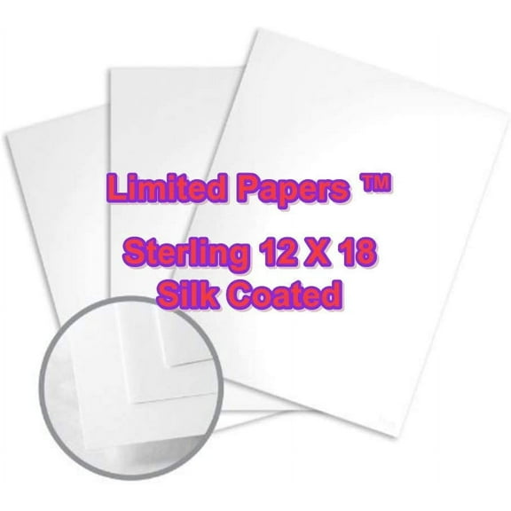 Limited Papers (TM) White Silk Paper Coated 2 sides Card Stock Premium Digital, 18x12 Inch 120 Pound Cover, (326 Gsm), Heavyweight Paper, 200 Sheets Per Ream