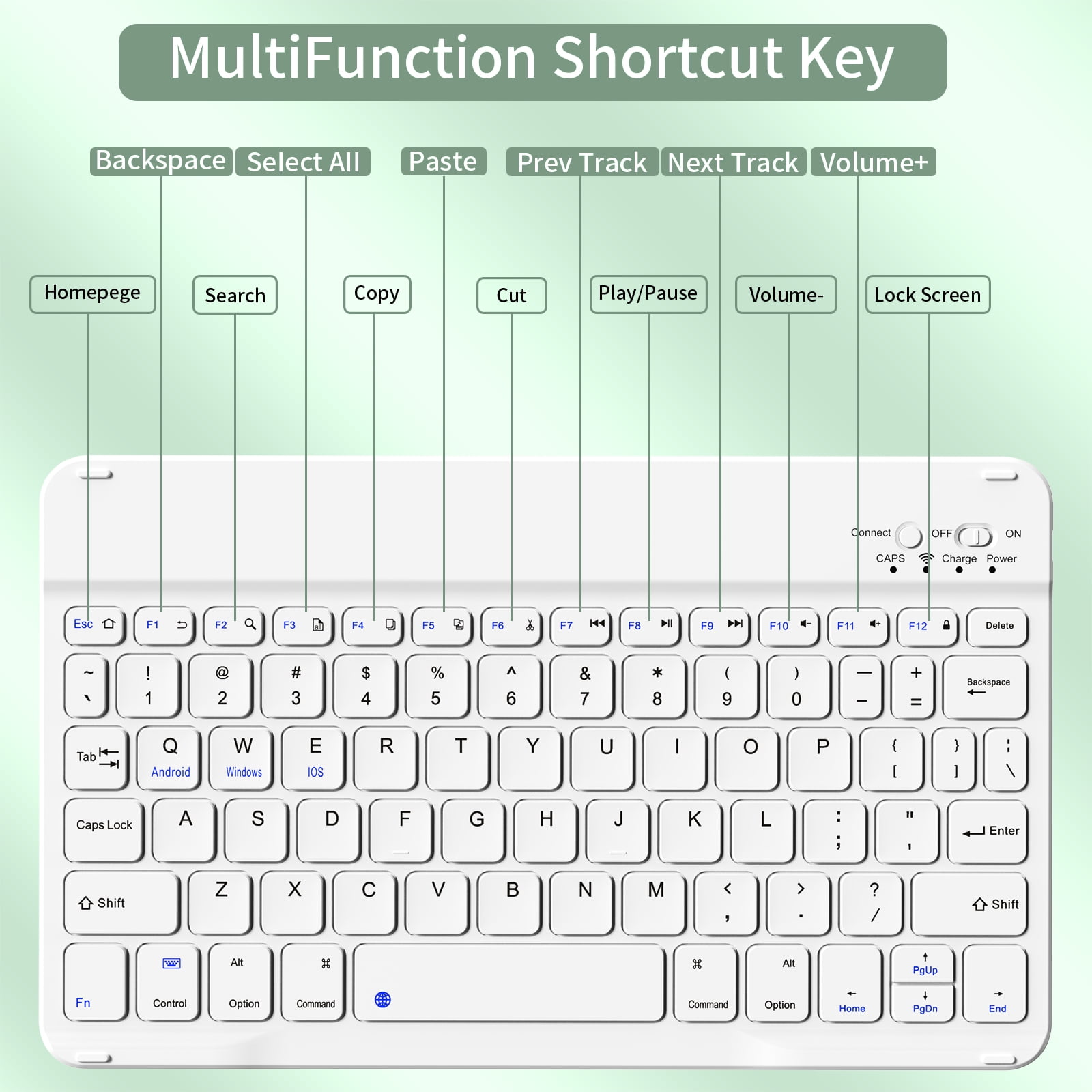 KenKe Keyboard Case for iPad 9th Generation 2021/8th Gen 2020/7th Gen 2019 10.2 Inch, Detachable Wireless Bluetooth Keyboard, Stand Folio Keyboard Cover with Pencil Holder, Auto Sleep/Wake, Dark Green