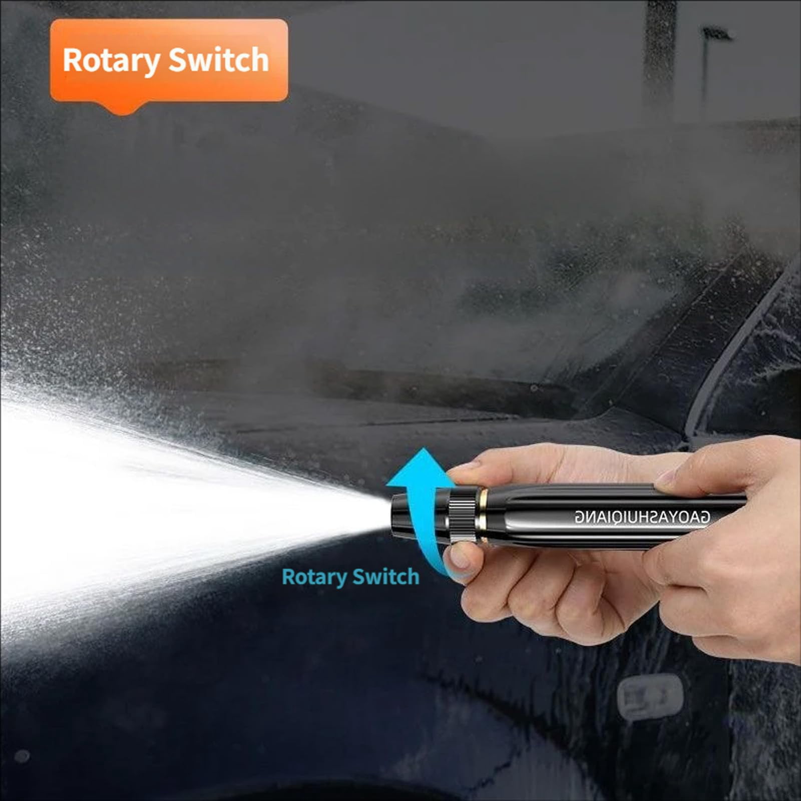 Home High-Pressure Car Wash Water Gun with Booster Nozzle and Hose, 3-in-1 Portable Handheld Water Sprayer Nozzle, 3 Modes, for Watering Plants and Vegetables, and Car Washing
