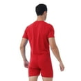 thumbnail image 4 of Alvivi Men's Short Sleeve One Piece Boyshorts Jumpsuit Romper Bodysuit Unitard Red XL, 4 of 8