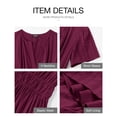thumbnail image 4 of Vestido BTFBM verano 2025 midi/maxi con cuello en V, rojo vino, talla L, 4 of 8