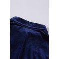 thumbnail image 4 of ABPHQTO Camisa de mujer de terciopelo de manga larga con bolsillo abotonado azul marino, 4 of 5