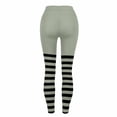 thumbnail image 6 of Womens Striped Workout Legging Pants Slim-Fit Stretch Yoga Running Leggings Festival Soft Pilate Gym Clothes Silver, L, 6 of 7