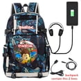 thumbnail image 2 of Mochila con estampado para niño y niña, morral escolar con USB para viaje, impermeable, grande, 2020, 2 of 4