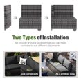 thumbnail image 3 of LazySunsets 6 Piece Outdoor Patio Wicker Conversation Set, Gray Rattan Sectional Sofa with Black Cushions & Coffee Table, 3 of 7