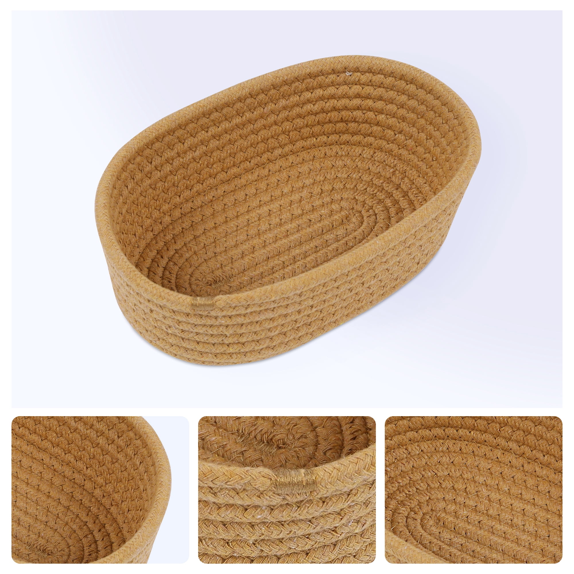 Unique Bargains 3Pcs Storage Basket for Key Tray Bowl Camel 9.1*5.1*2.8in