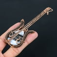 thumbnail image 3 of Natural Owhyee Blue Opal Handmade Copper Wire Wrap Guitar Pendant 4.53, 3 of 4