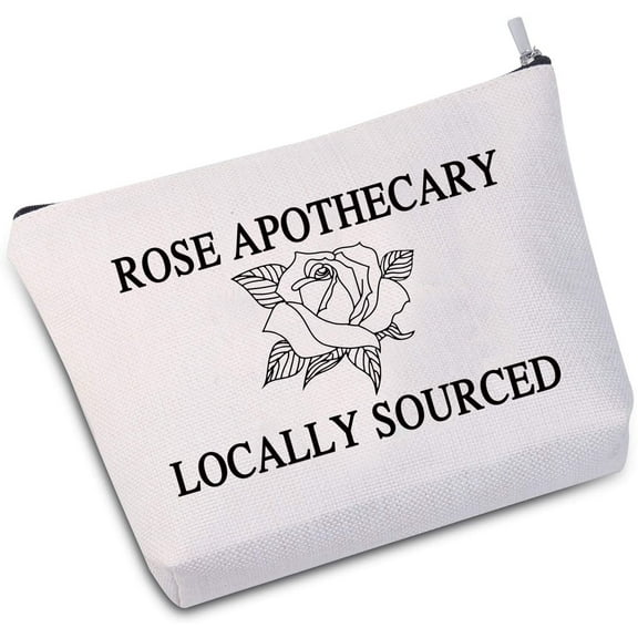 Zuo Bao Rose Apothecary Locally Sourced Cosmetic Bag Makeup Bag Gift For Women (Rose Apothecary Locally Sourced White)