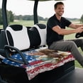 thumbnail image 4 of KUIFORTI Brown Eagle Golf Seat Covers for Cart Universal Provides All-Weather Protection Summer Outdoor Anti-hot Club Car Blanket Suitable Club Car and More 2 Person Seats Golf Carts, 4 of 7