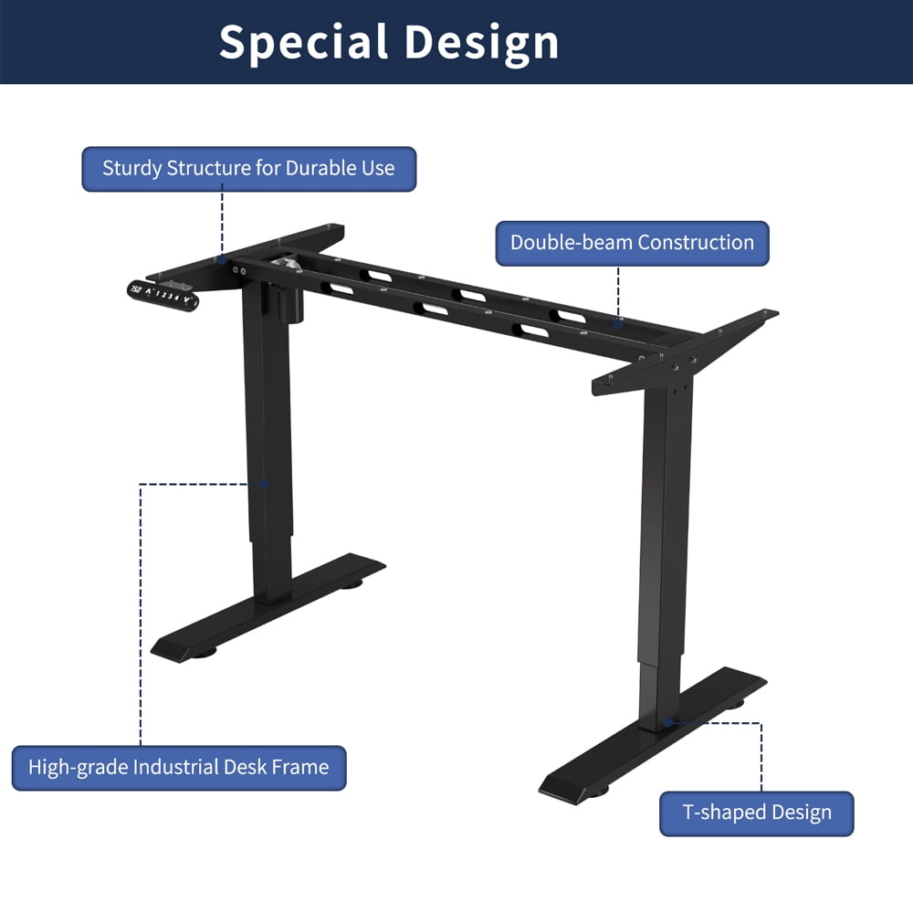 Electric Standing Desk 55x24 Inch, Height Adjustable Sit Stand Desk, Heavy Duty Steel Frame, 4 Memory Presets, Anti-Collision, Home Office Gaming Workstation, Rustic Brown