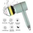 thumbnail image 3 of Cepillo de limpieza eléctrico Herramienta de cepillos de cocina inalámbricos de mano (verde 1200mA) JShteea Libre de BPA, 3 of 9