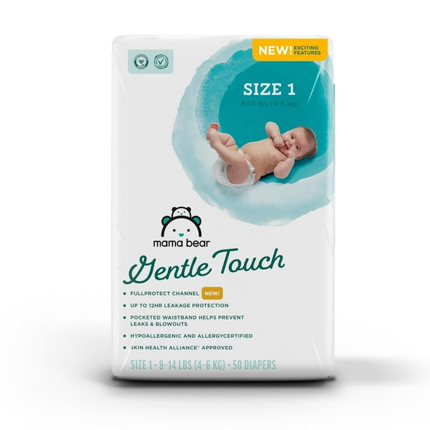 Pañales Mama Bear Gentle Touch Talla 1, Paquete con 50 Unidades