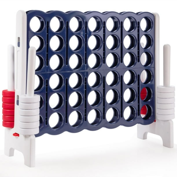 Cosway 4 en Raya Gigante para Niños y Adultos Juego de Interior y Exterior Gris Azul 120 x 42 x 104 cm