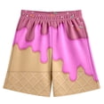 thumbnail image 4 of Ice Cream Boy Baseball Shorts Waffle Or Cone Quick Dry Preppy Shorts Kids Ice Cream Drip Track Short Pants Hot Pink 11 Y 12 Y, 4 of 4