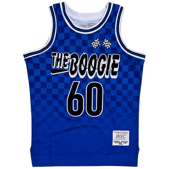 Nipsey Hussle Men's Headgear Classics Boogie #60 Embroidered Basketball Jersey (Small, Blue)