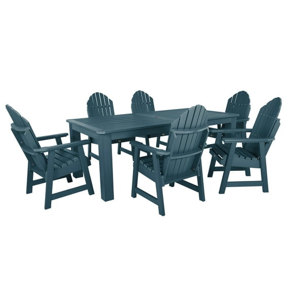 Highwood 7-pc Hamilton Dining Set - 42" x 84" Rectangle Table, Dining Height, Outdoor, Eco-friendly, Synthetic Wood