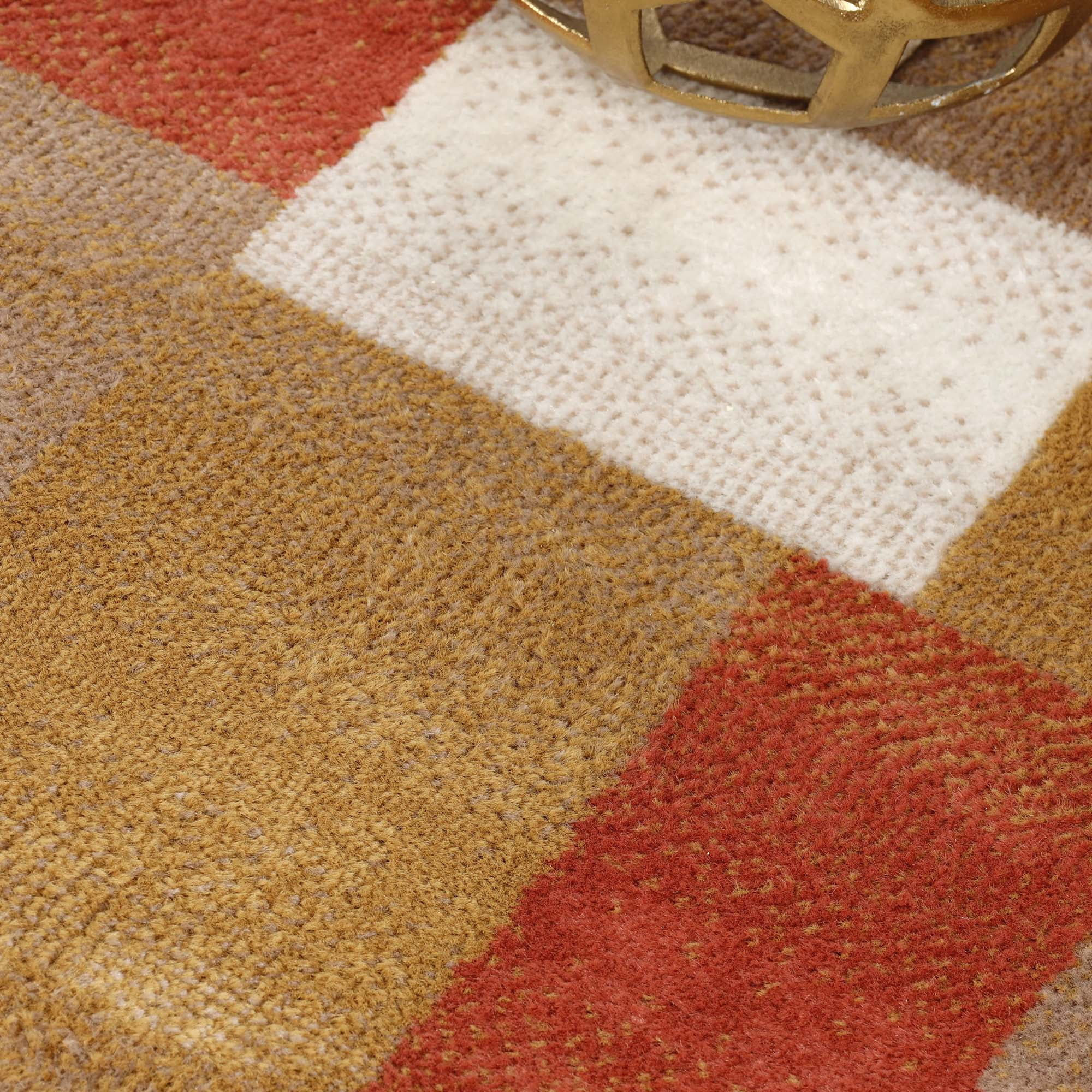 Superior Modern Geometric Fire Retardant and Anti-Static Indoor Area Rug, 5'x8', Ginger
