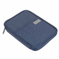 thumbnail image 4 of Cartera para pasaporte, impermeable, a prueba de polvo, para viaje, organizador de tarjetas de crédito, bolso de mano, azul marino, talla S, 4 of 14