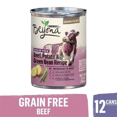 (12 Pack) Purina Beyond Grain Free, Natural Pate Wet Dog Food, Grain Free Beef, Potato & Green Bean Recipe, 13 oz. Cans