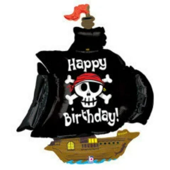 46" PIRATE SHIP BIRTHDAY Balloon Large Shape Foil Mylar Balloon Party Supplies Decorations Foil Mylar Balloon