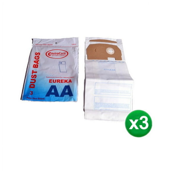 Replacement Part For Eureka Sanitaire (3) Micro Filter Upright Vacuum Cleaner Type AA Bags 9 Pk Part # 158SW
