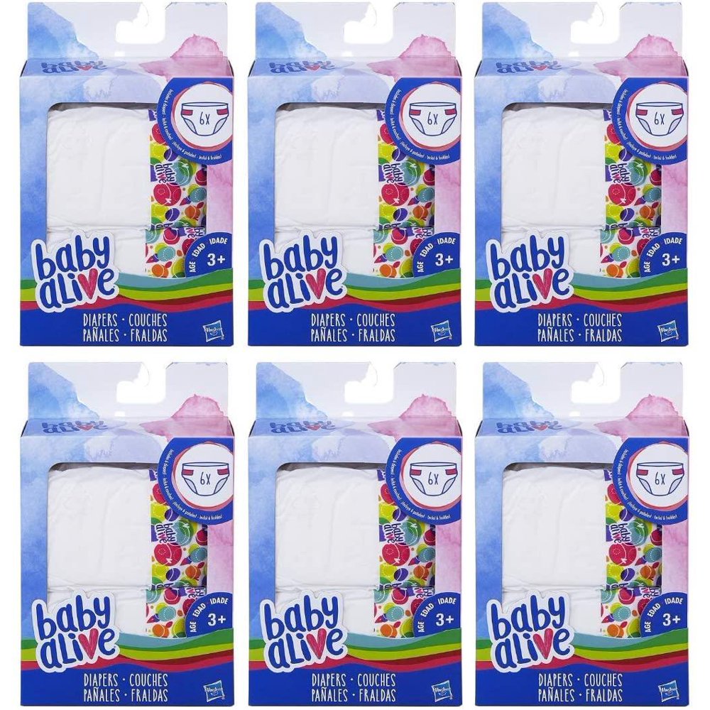 Baby Alive Diapers 6Pack 36 pieces Doll Changing Play Accessories