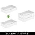 thumbnail image 2 of mDesign Plastic Stackable Organizer Container Bin Box, Hinged Lid - White/Clear, 2 of 7