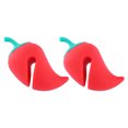 thumbnail image 2 of 2 elevadores de tapa de silicona antiderrames con forma de pimiento para liberar vapor (rojos), 2 of 5
