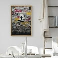 thumbnail image 3 of Wall26 Framed Canvas Wall Art Rockstar Concert Print Decor Graffiti & Street Art 80s Urban Architecture Cityscape Grunge Dark Decadent Style Modern Art Decor for Bedroom - 24"x36" Natural, 3 of 5