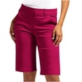 thumbnail image 1 of Mujeres Pantalones Cortos con Bolsillos Moda Verano Casual Sargamán Color Sólido Medio Pantalones Cortos, Poliéster Spandex, 1 of 9