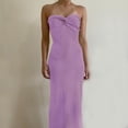 thumbnail image 1 of Txlixc Vestido de mujer de corte cruzado de color sólido Txlixc moda, 1 of 2
